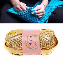 100g Hilo de ganchillo brillante para DIY, bola de hilo para tejer a mano para bolso, manta, cojín, camiseta - Multicolor - Ver 7