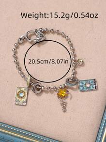 1 pulseira de corrente de sol com estrela brilhante exclusiva, retrô e elegante, Y2K, versátil para mulheres, verão, festivais, festas, praia, ocasiões formais