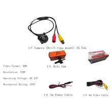 1 szt. Uniwersalna kamera samochodowa z tyłu samochodu, wisząca, wodoodporna, o wysokiej rozdzielczości, wodoodporna, szerokokątna, tylna kamera