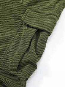 Men's Loose Wide Leg Straight Casual Corduroy Cargo Pants