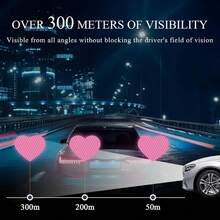 10片装高强度反光车贴心形图案组合用于夜间驾驶保险杠摩托车头盔警示车贴