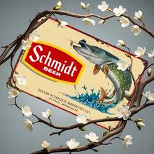 [1pc Schmidt Beer Vintage Sign] Schmidt Beer 1pc Vintage Metal Metal Tin Sign 12"X8" | UV Printed Retro Wall Art With Leaping Fish Design, Rustic Indoor/Outdoor Decor For Home, Bar, Cafe, Office | Durable Weather-Resistant, No Electricity Needed, Metal Wall Decor, Cafe Decoration, Weatherresistant Sign - Vintage - View 2