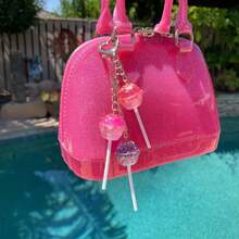 1 Pc Simple Cute Style Realistic Lollipop Keychain - Pink - View 3