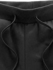 Men's 2 Pieces Fleece Tracksuit Set - Warm Zip-Up Jacket And Straight-Leg Pants For Fall & Winter - Black - View 9