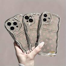 Estuche para teléfono Estuche para teléfono con onda galvanizada de 1 pieza con colgante de perla, cubierta protectora a prueba de golpes de cobertura total, accesorio de moda compatible con la serie 11 12 13 14 15 16 Pro Pro Plus - Diseño elegante Nuevo teléfono - Colores mixtos 3 - Ver 4