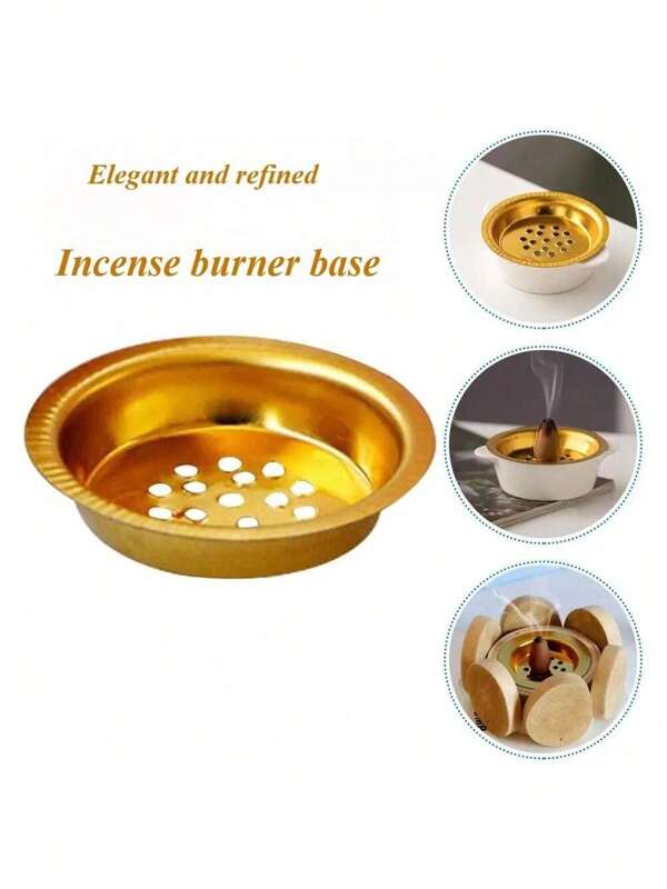 1 pièce-80 pièces Accessoires de brûleur d'encens de couleur dorée d'un diamètre de 6 cm/2,36 po, pouvant être utilisés pour assortir divers brûleurs d'encens. Convient pour la décoration de la chambre à coucher et du salon, idéal pour le yoga, la méditation et l'aromathérapie