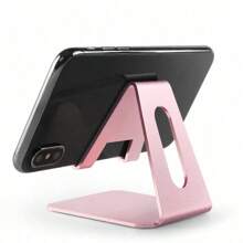 1pc Pink Aluminum Alloy Slouchy Desk Mount Holder Stand For Phones & Tablets Compatible With IPhone, Android Phone, Gift For Birthday, Family, Friends Phone Holder, Phone Stand, Phone Accessories