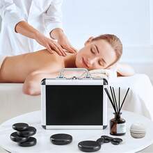 KINGSTEAM Kit De Piedras Calientes 12 Piezas Maletin Electrico Spa - Negro - Ver 7