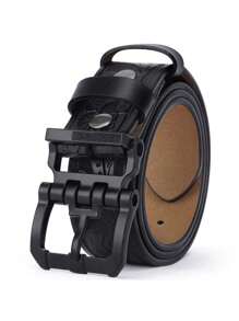 BISON DENIM حزام رجالي جلد أصلي كامل الحبة مطبوع بطباعة عتيقة ، أسلوب غربي كاجوال كاوبوي ، هدية عيد