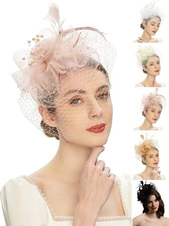 1 pièce Chapeau Fascinator pour fête de thé, derby du Kentucky, mariage. Accessoire de tête pour femmes