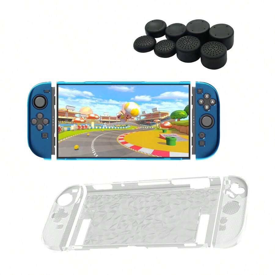 1pc 2 Console Protective Case + 2pcs Detachable Controller Grip Covers + 8pcs Joystick Caps Set, Anti-Slip, Anti-Sweat, Anti-Scratch, Enhances Grip - Multicolor - View 1
