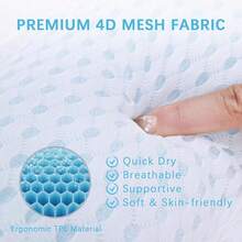 Ergonomic TPE Bath Pillow Tub Neck And Back Support With 4D Mesh Fast Drying Fabric And Non-Slip Suction Cups - Multicolor - View 3