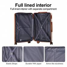 AAIVV 4-Piece Expandable Luggage, ABS Travel Luggage Set With Dual Spinner Wheels, TSA Lock Hard Shell Durable Travel Bag Luggage Set (13/20/26/28 Inch) Is Suitable For Everyone's Travel Needs - màu đen - Xem 5