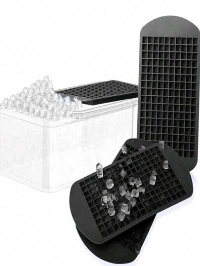 2pcs Silicone Making Tray, 160 Black Multi-Grid Mold For Summer, Ice, Food, Kitchen, Travel, Kitchen Items, Kitchen Tools, Kitchen Things.