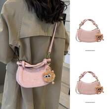 Women Shoulder Bags - 白色帶棕色精靈掛件 - 查看 3