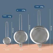 Local Delivery 304 Stainless Steel Fine Mesh Strainers For Kitchen, Colander-Skimmer With Handle, Sieve Sifters For Food, Tea, Rice, Oil, Noodles, Fruits, Vegetable - Medium 5.5 inch - 查看 3
