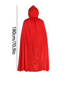 Neutral Hooded Cape Costume Party Cape 110cm, 140cm, 160cm, Female Crow Adult Masquerade Party Accessory Cape With Hood Neutral Hooded Cape Black Cape Long Robe Women And Men Role-Playing Costume Party (Black, Single-Layer Thin Style) - Multicolor - View 11