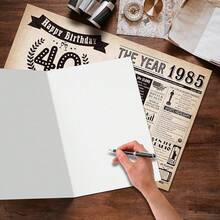 40th Birthday Card For Men Women, Vintage 40th Birthday Gifts For Him Her, Jumbo 40 Years Old Birthday Card For Husband Wife, Funny 40th Party Birthday Decorations, Classic Back In 1985 Bday Card - 回到1985年 - 查看 3