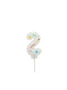 1个迷你生日派对气球装饰牌，蛋糕气球标签，迷你数字气球，彩色数字气球，适用于蛋糕装饰、派对装饰、花束装饰、生日装饰、拍照道具、圣诞节 - 彩色 - 查看 17