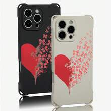 Funda para teléfono 1 unidad, diseño de amor, funda colgante para teléfono con cuatro esquinas 14 Pro 15 Plus 16 12 13 TPU impreso suave - Colores mixtos 1 - Ver 5