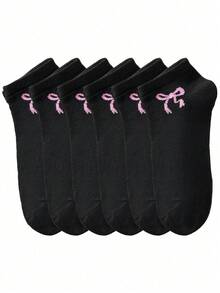 20 Pairs Solid Color Bowknot Breathable Ankle Socks - Multicolor - View 10
