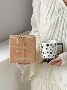 1 pieza Taza geométrica en blanco y negro, copa, taza de leche, taza de café