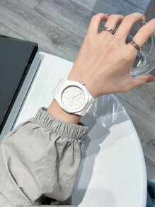 TOMI TOMI Dry Battery Watch Box Classic Men's Watch With Plastic Particle Strap, Business-Style Matte Oil Quartz Watch, Fashion Men's Watch Set Suitable For Everyday Life & Holiday Gifts