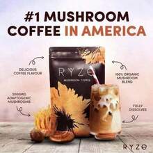 Organic Mushroom Coffee -6Adaptogenic Mushrooms + MCT Oil ForEnergy, Focus & Gut Support |InstantCoffeel30 Servings - 1 Pack - 查看 1