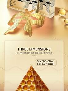 5pcs/Pack Collagen/Cherry Blossom Water Gel Eye Masks, Moisturizing & Nourishing Gel Eye Patches, Tightening Skin, Fading Dark Circles & Fine Lines, Brightening Complexion - Gold - View 9