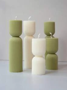 1 Stück 1 Stück gestreifte Säulenkerzen, ein weißes und grünes dekoratives Geschenk, perfekt für Heimdekoration, besonders für Schlafzimmeratmosphäre und DIY-Geschenke. Geeignet für Wohndekorationen, Kamine, Wohnzimmer, zentrale Dekoration, Büros, Valentinstagsgeschenke - Verschiedenfarbig - Übersicht 7