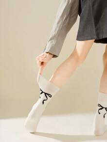 1/3/5 双纯色百搭袜子，透气、舒适、吸水短袜，适合日常穿着、运动、办公室、休闲风格、四季情人节 - 彩色 - 查看 3