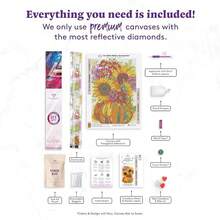 Summer Must-Have,2025 Best SellerDIAMOND ART CLUB Lea's Garden Diamond Painting Kit, Fun DIY Crafts For Adults, Round Diamond Art Canvas For Beginners, 13" X 13" (33cm X 33cm) - Pumpkin with Sunflowers - 查看 4