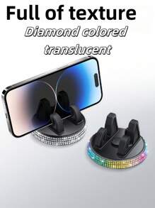 1 Pieza Soporte para teléfono móvil de coche con diamante brillante, adecuado para uso horizontal y vertical, con material de PVC para instalación en el tablero. El tablero se sujeta de forma segura con diseño antivibración y antideslizante, lo que permite girar 360 grados. Es compatible con todos los modelos de vehículos y agrega brillo al interior de su vehículo.