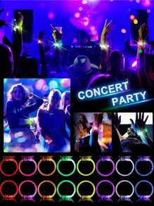 Paquete de 6/10/15 Brazaletes luminosos de burbuja multicolor LED, brazaletes con luces de colores parpadeantes que pueden durar talla grande de 12 horas. Brazalete de fiesta de acrílico con brillo, perfecto para bar, boda, fiesta, concierto, Navidad, regalo de cumpleaños