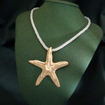 1 szt. Letnia plaża rozgwiazda wisiorek naszyjnik sznurkowy dla kobiet