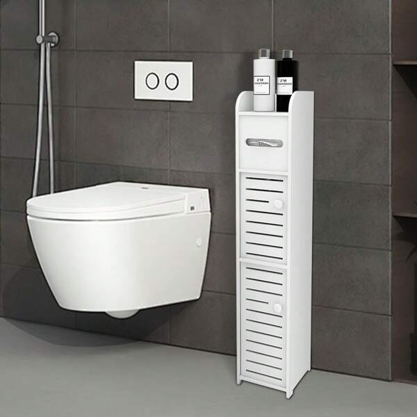 Meuble de Salle de Bain, Meuble Colonne Rangement Blanche, Armoire de Salle de Bain, Blanc