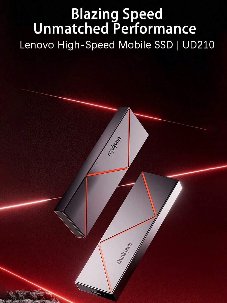 Lenovo UD210 1TB/2TB ポータブルソリッドステートドライブ (PSSD) Type-C/USB3.2 デュアル ...