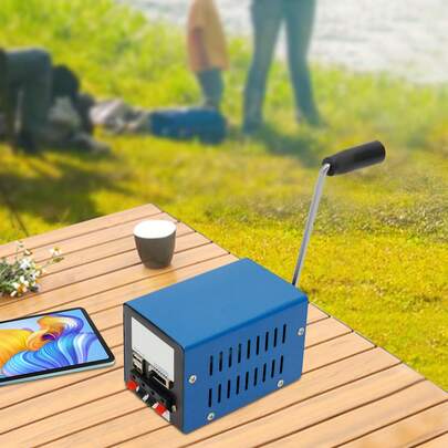 Manual Crank Generator - 20W Portable Power Source For Outdoor Adventures And Emergency Use