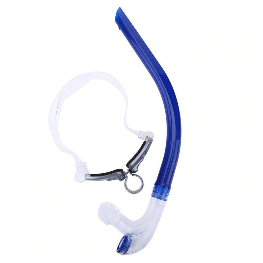 Snorkel Seco Para Nadar, Con Válvula Superior De Secado Y Silicona De Grado Alimenticio, Para Adultos 1pc Tubo de Respiración de Silicona Compacto y Portátil - Negro, Tubo de Respiración Flexible con Boquilla Segura para Buceo y Actividades Subacuáticas, Diseño Fácil de Transportar, Equipo de Snorkel para Adultos Snorkel de Silicona Profesional - Tubo de Respiración Ajustable con Múltiples Tubos, Material ABS Duradero, Ideal para Entrenamiento y Competencia, Equipo de Entrenamiento de Natación|T - Azul - Ver 1