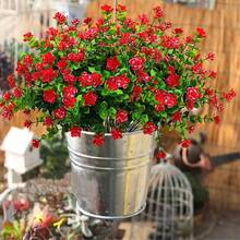 1 Bouquet Artificial Flowers For Outdoor Decoration, Fake Flowers UV Resistant Lifelike Artificial Plants Suitable For Garden, Terrace, Porch, Window Box, Home Decor Indoor And Outdoor - Multicolor - View 5