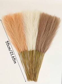 50/30/20/10pcs Faux Pampas Grass, Brown Pampas, Artificial Fluffy Pampas Grass, Fluffy Grass Flower Decorations For Bohemian Home Wedding Decoration, Outdoor Wedding, Wedding Decoration, Spring Decoration