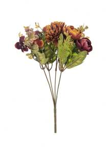 1PC Artificial Flowers Silk Tea Roses Bouquet Chrysanthemum Plastics Plants Bridal Bouquet Valentine's Day Fake Plants Wedding Decoration DIY Wreath Material, Bride Holding Wrist Flower Decoration Accessories, Wedding Car Decoration, Lintel Arch Decoration, Home, Dining Room, Bedroom, Vase Decoration, Birthday Party Decoration Materials New Year Gifts