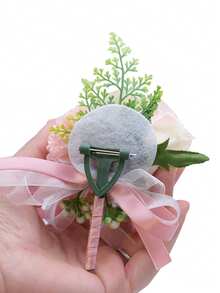 1PC Rose Wrist Corsages Wristband Hand Flowers For Wedding Bridesmaid Bridal Shower Prom Party Gradient Rose - Multicolor - View 10