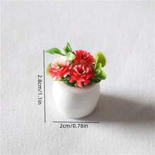 1:12 Dollhouse Mini Realistic Colorful Floral Potted Plants, Miniature Model Micro Landscape Decor, Doll House Miniature Food Toy Scene Accessories, Suitable For Micro World, Craft Dollhouse Candy Decoration, Gift, DIY - Multicolor - View 6