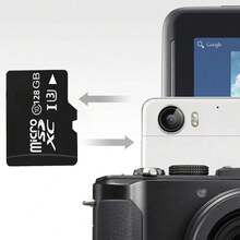 32GB/64GB/128GB U3 Mini SD Card Class 10 TF Flash Memory Card Micro TF SD Card Storage Card Compatible With Phones, Computers, Headphones, Speakers, HD Cameras, PSP, SD Adapter - Black - View 3