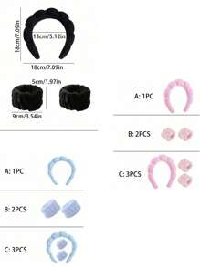 16pcs Plush Wide Headbands For Women, Black/White/Brown, Fashion Elegant Simple Solid Color Headwrap, Suitable For Daily Casual, Party, Commuting, Vacation, Hair Styling, Washing Face, Makeup, Outfit Accessory,Hairband,Hair HoopSolid Bath Headband & Bath Wrist Band Set,Skincare Headband,Beauty,Skin Care Products,Spa,Self Care,Skin Care Tools,Face Care,Esthetician Supplies,Skin,Face Wash,Facial