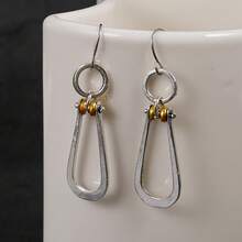 2pcs Bohemian Silvery Hook Earrings For Ladies Wedding Party Jewelry Gifts - Bạc - Xem 3