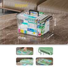 1 hộp đựng thuốc gia đình dung tích lớn có tay cầm - Hộp đựng bằng PVC hai lớp nhẹ, phù hợp cho 1-2 người. Thiết kế trong suốt để dễ nhìn, rất phù hợp để đựng thuốc và vật tư y tế, thiết bị y tế | Tay cầm tiện lợi | Giải pháp lưu trữ bằng PVC - Nhiều màu - Xem 8