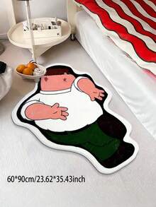 1pc Cartoon Character Patterned Area Rug, Natural Plant Aroma Bath Mat, Absorbent Non-Slip Pad, Fragrance Lasts 5-7 Days, Washable Carpet Doormat For Living Room, Bedroom, Hallway, Entrance With Cartoon Characters Wearing Green Pants And White Tops, Suitable For Unique Cartoon Style Bedroom, Sofa, Living Room, Game Room And Home Decor, Applicable For All Seasons