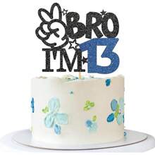 1pc I'm 8 9 10 11 12 13 14 15 16 Cake Topper - Boy 8th 9th 10th 11th 12th 13th 14th 15th 16th Birthday Cake Supplies Big Brother Birthday Party Decoration